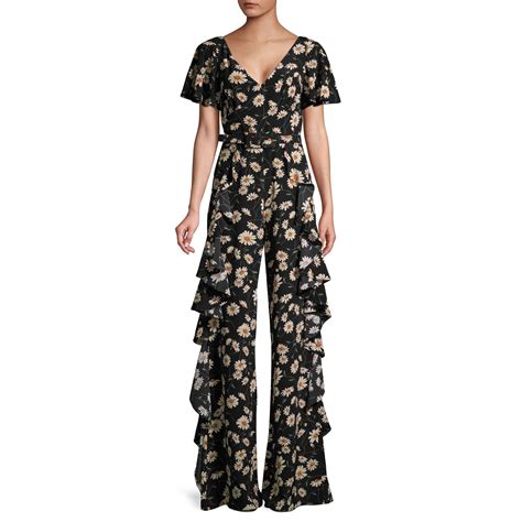 michael michael kors floral print crepe jumpsuit